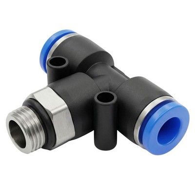 PU Schlauch T-Steckverbinder Fitting mit Außengewinde 6-12mm T-Stück Push-in pne