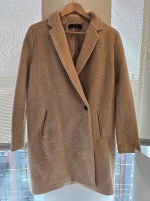 Zara Coat Womens Medium Notch Lapel Collar Open Front Mid Length Trench Classic