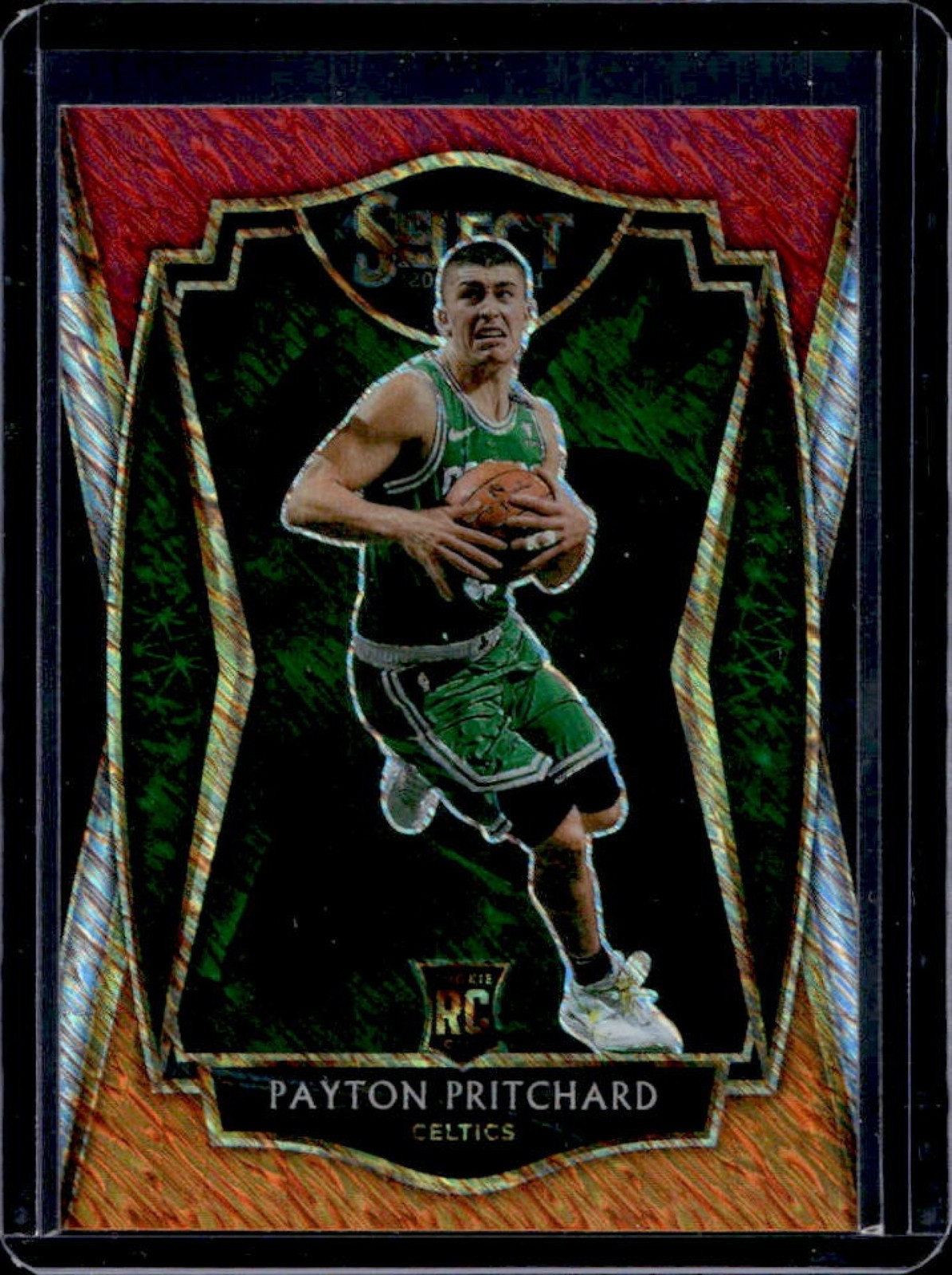 2020-21 Select Payton Pritchard RC Red White Orange Shimmer Premier Level #196