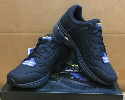 Skechers Goodyear GBS Harper All Black Slip Resistent Shoes Womens