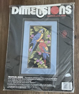 Dimensions Kreuzstich-Set ''Tropical Birds'' wurde gestartet, scheint aber komplett zu sein