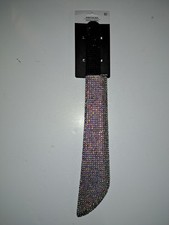 Machete Rhinestone Knife 21" Halloween Prop Toy Costume Jeweled Horror NEW READ