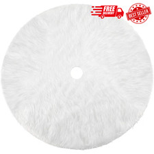 Snow White Plush Christmas Tree Skirt - 31 Inch Holiday Decor Mat SHIPS FREE