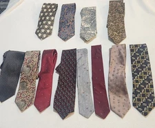 Lot of 12 Men’s Neckties – Mixed Brands – Great for Resellers or Variety Wear