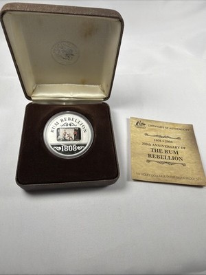 2008 $1 The Rum Rebellion Holey Dollar & Dump 1oz Silver Proof Coin