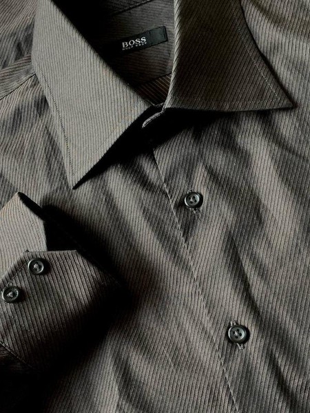 Men Hugo Boss Shirt Black Cotton 38 / M / 46 #1YTP