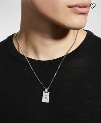 Gucci Ghost Skull Necklace Sterling Silver 925 Square Pendant Chain GG logo New 