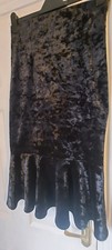 M&S Size 10 Black Velvet Peplum  Skirt trumpet wiggle