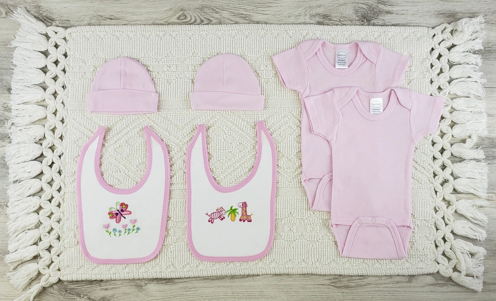 6 Pc Newborn, Infant, baby Clothes Set in pink