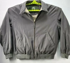 Weatherproof Men Size Large Gray Jacket Ribbed Trim Cotton Lined 