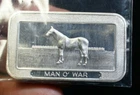1973 Vintage Man O'War 1973 Pioneer Mint 1 oz 999 fine silver art bar RARE C033