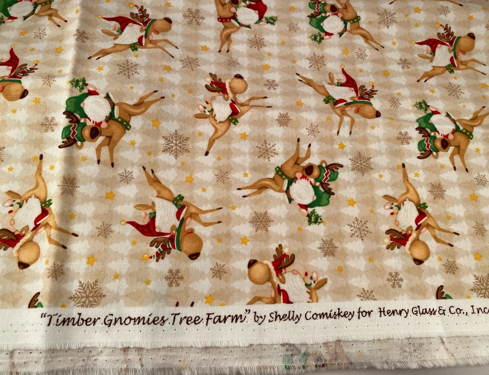 Henry Glass & Co Inc TIMBER GNOMIES TREE FARM Remanescente de Tecido de Algodão 44" X 22" - Imagem 3 de 4