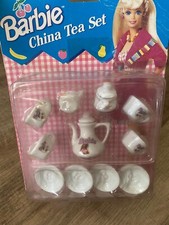 Vintage 1994 Barbie Miniature Doll Size China Tea Set Chilton Toys