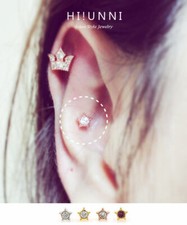 16g Tiny Star cartilage earring, helix tragus earrings, Labret stud optional 1pc