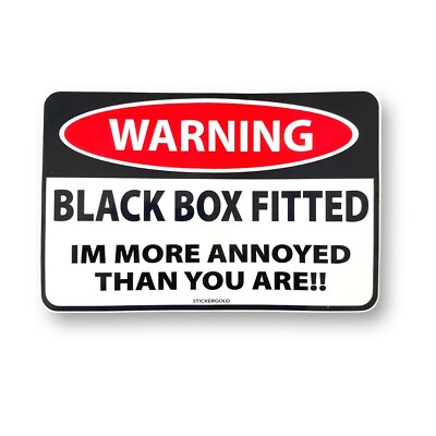 Black Box passender Autoaufkleber - Warnschild 10cm selbstklebend Aufkleber wasserdicht