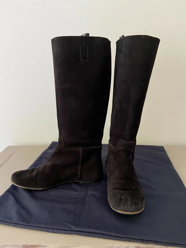 Pedro Garcia kesia «ЛЕГКО» до колена черная замша езды плоский ботинки размер 39 $725 - Изображение 3 из 4