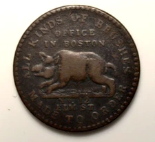 1835 John J. Adams, Taunton, Mass. Hard Times Token HT 181, R1