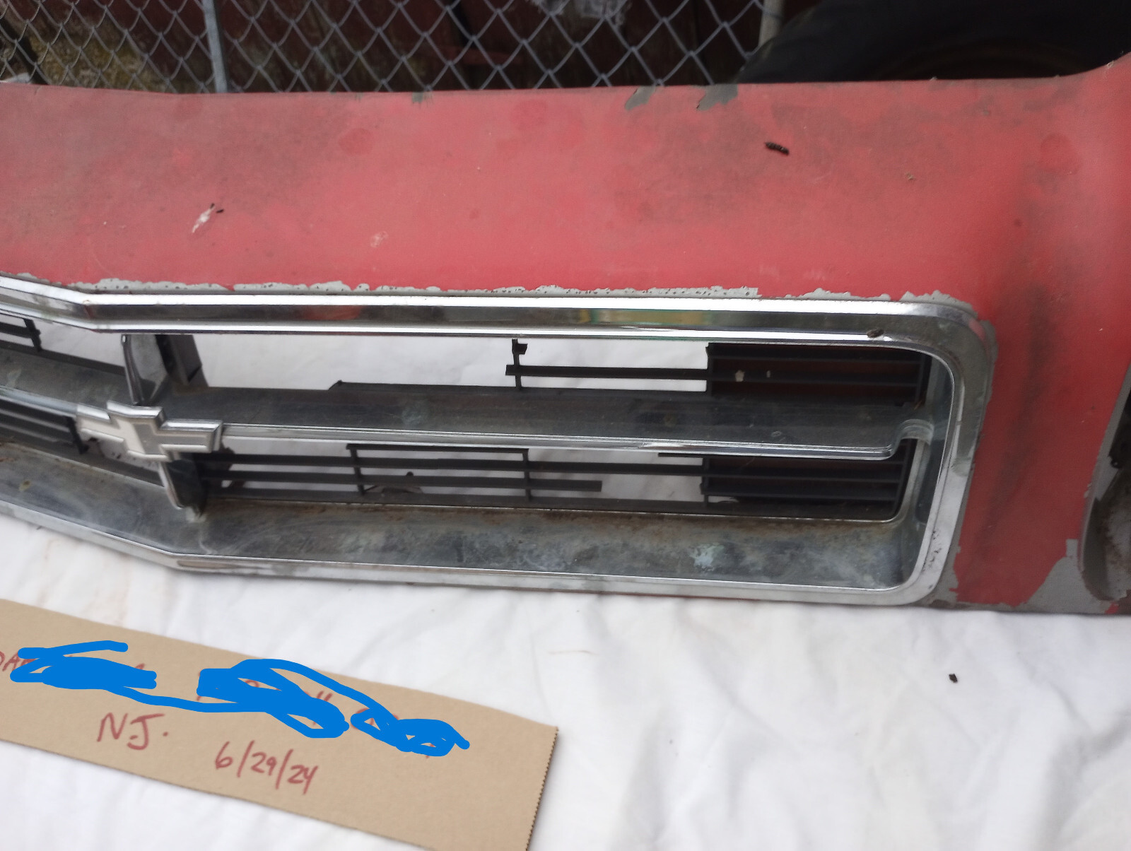 CHEVY MONZA HEADER PANEL RED ORIG CHEVROLET