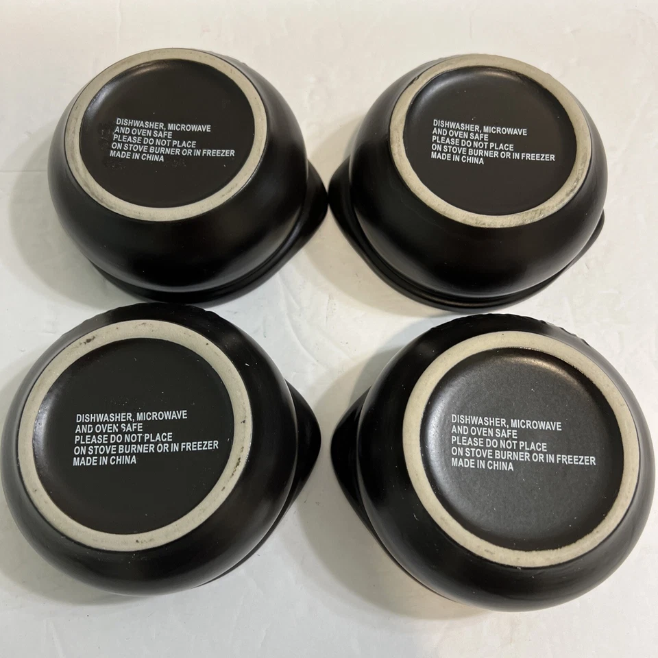 Conjunto de 4 tigelas de sopa de argila preta para panela de crocodilo - Imagem 4 de 4