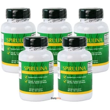 5x Spirulina 500 mg 100 Cap 500 Caps Antioxidant Green Food Vegetarian Protein