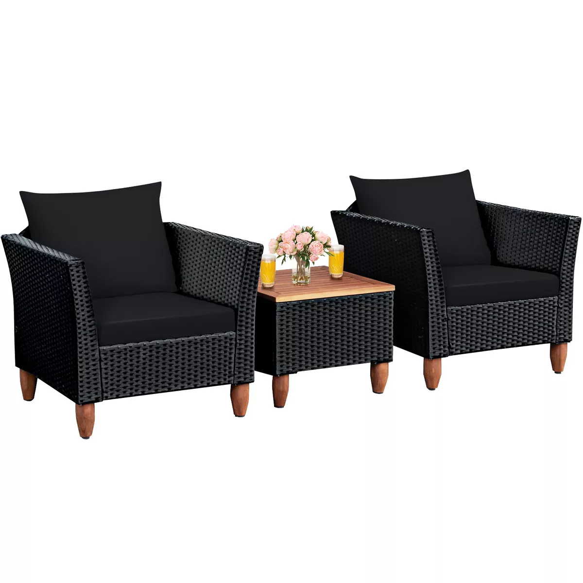 Black rattan outdoor couch new arrivals