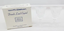 Vtg W M Dalton French Lead Crystal Verite Pattern No 4 Cordial Glass Set of 2