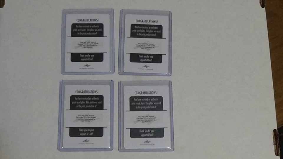 2016 MATT MANNING LEAF TRINITY RC 4 CARD LOT OF #'D 1 OF 1 CERTIFIED AUTO PLATES - Image 2 of 2