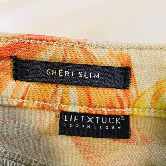 NYDJ Not Your Jeans Sheri Slim Floral Print Multicolor Pants Women’s size 6 28 - Image 4 of 4