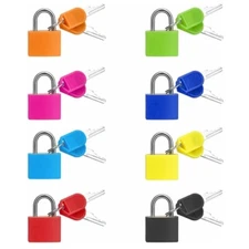 8X Mini Luggage Keyed Locks Colorful Suitcase Metal Small Padlocks with Key N805