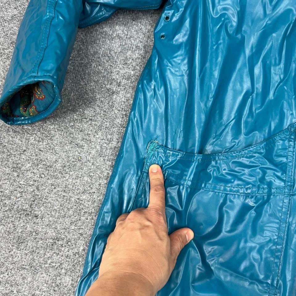 Abrigo de lluvia vintage Misty Harbor para mujer M mediano impermeable botón a presión largo *LEER Foto 4 de 4