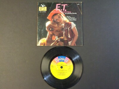 Disneyland E.T. Extra Terrestrial 33 rpm record book 7'', Drew Barrymore 1982