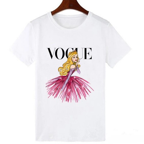 T-shirt Donna Manica Corta Cotone S M L Xl Xxl Vogue Disney Principesse |  eBay