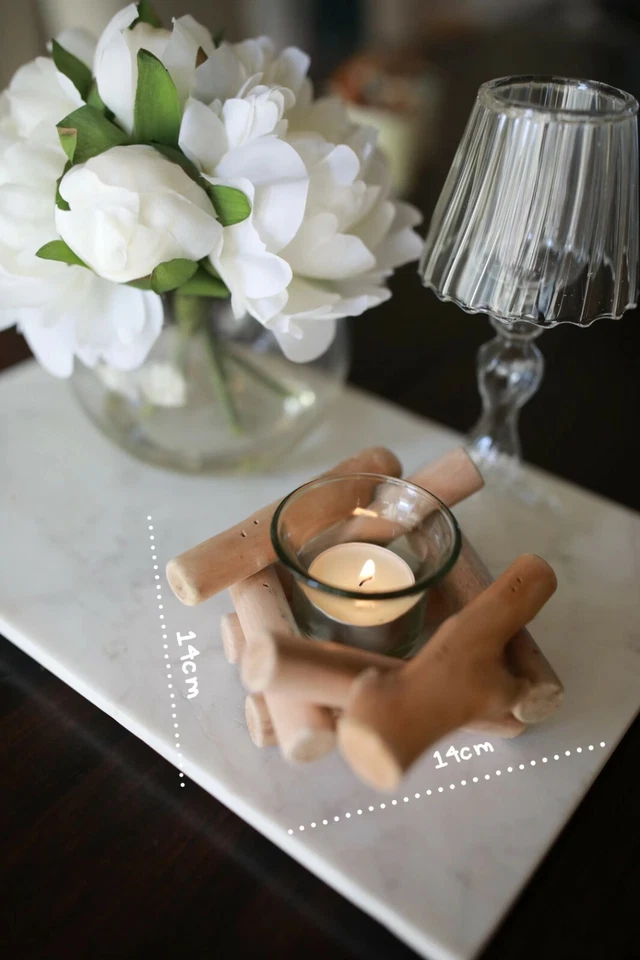 Candelabro festivo Woodstock TeaLight decoración casera regalo Navidad AU Stock Foto 3 de 4