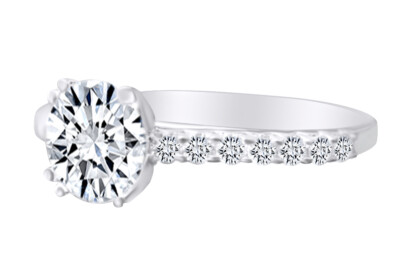Engagement Ring 2.40 CT Round Cut Solid 14k Real Gold Anniversary Wedding