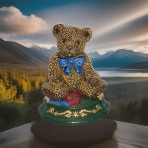 Vintage Teddy Bear Cast Iron Door Stopper Wright Studios TM Door Stop