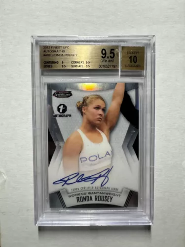 2012 Topps Finest UFC #A-RR Ronda Rousey 1st Rookie Card RC Auto BGS 9.5/10