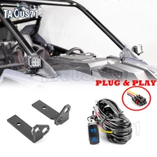A-Pillar Pod Light Mounts + Wire Harness For Polaris RZR Pro R / Turbo R