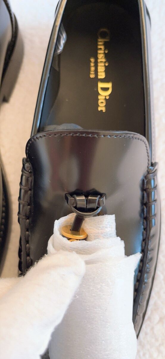 $1150 Dior Women's Black D-Academy Leather Loafers Size 38/8 $1150 Dior Women's Black D-Academy Leather Loafers Size 38/8