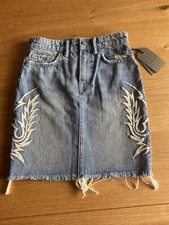 Beautiful Ladies Genuine All Saints Demni Skirt Blue Size 6 Bnwt Rrp£98