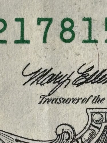 1995 Us $2 Dollar Error Note Ink Bleeds , Miscut Excellent Condition  - Picture 8 of 22