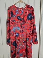 Ann Taylor Loft Shirt Dress  Red/blue Cottagecore Peasant Retro 90s Sz 8