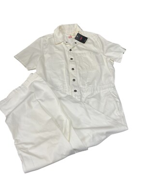 Levi's White Short Sleeve Heritage Denim Jumpsuit One Piece XL Extra Large NWT