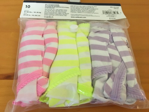 New Oshkosh 3 Pack Underwear Girls Panties Stripes - Picture 2 of 2