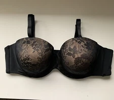 *NWT* Curvy Couture  44C black bra push-up underwire Style #D1211