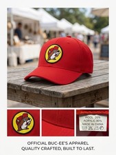 Buc-ee  s Red Embroidered Beaver Logo Adjustable Baseball Cap