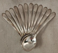 Wm. Rogers Silver Plate Soup Spoons, IS Stamped, Vintage