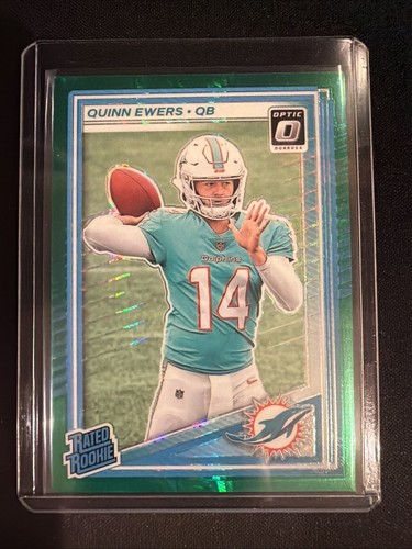 2025 Panini Donruss Optic - Rated Rookie Quinn Ewers #213 Green Hyper Prizm (RC)