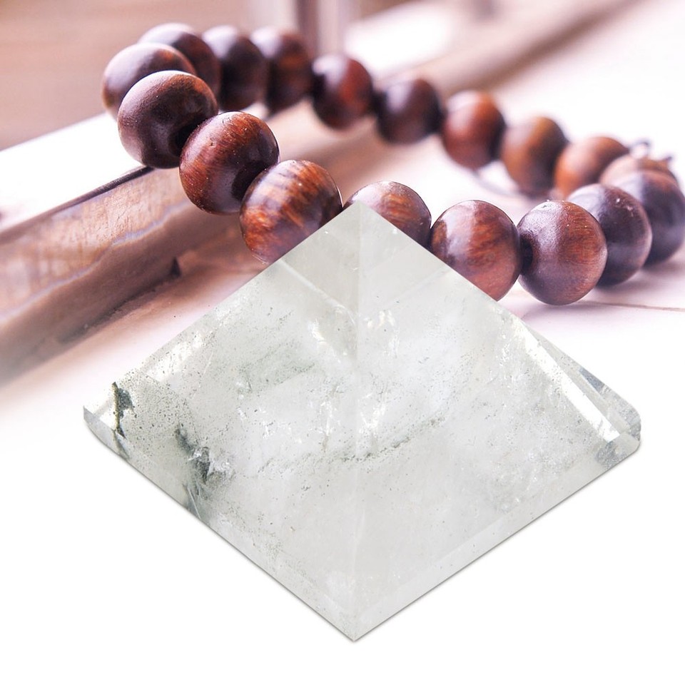 Natural White Crystal Pyramid Healing Stone Pendant | eBay Australia