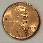 1938-D Lincoln Cent BU From Mint Roll - High Grade Coin w/ Carbon Spots #35