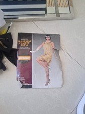 Roaring 20  s Champagne Flapper Dress Adult Standard Preowned Gold